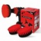 Profesionalus valymo šepetys Premium Drill Brush 3vnt.- kietas, raudonas, 13 cm