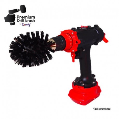 Profesionalus valymo šepetys Premium Drill Brush - ypač kietas, juodas, Original